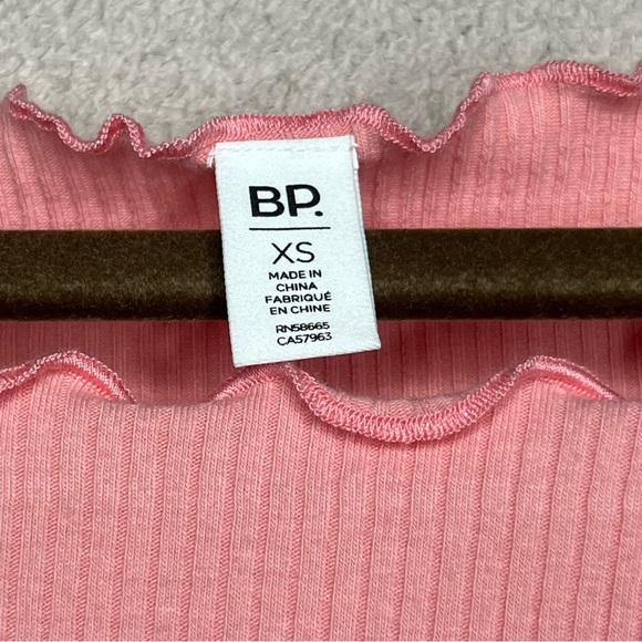 Bp. Nordstrom Ribbed Tank Top-Salmon-Women’s XS-Lettuce Edge/Hem-Summer-NEW-Cute - Picture 3 of 8